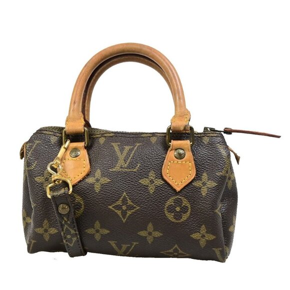 LOUIS VUITTON Mini Speedy 2Way Hand Bag Monogram Leather Brown - Picture 1 of 15